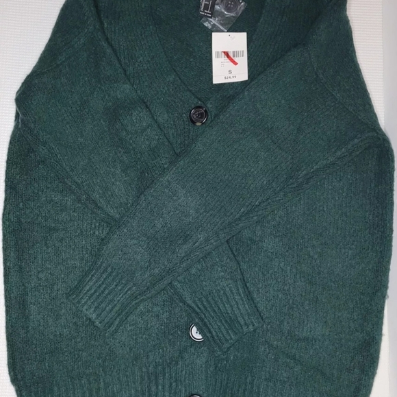 Forever 21 Cardigan Womens Small Green Grandmacore Oversize Grandpacore Antique - Picture 7 of 12